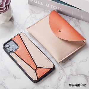 Apple iPhone 11 Orange Blue Color tương phản bằng da Vỏ bảo vệ, bảo vệ mùa thu 360 độ Casiphone11pro